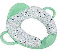 Poupy Reductor de inodoro infantil verde, con asas para sujetar y respaldo, cómoda tableta acolchada y suave y asiento lavable