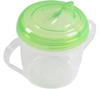 Poupy Vaso infantil de plástico sin BPA con dos asas y tapa con boquilla, lavable y reutilizable