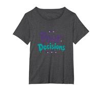 Pour Decisions Bartenders para Mujeres Cóctel Humor Camiseta, Mujer Tallas Grandes, Jaspeado Oscuro, 2XL Grande
