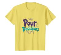 Pour Decisions Bartenders para Mujeres Cóctel Humor Camiseta, Niños, Limón, 10 años
