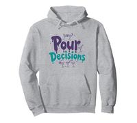 Pour Decisions Bartenders para Mujeres Cóctel Humor Sudadera con Capucha, Unisex para Adultos, Gris Jaspeado, M