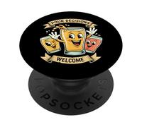 Pour Decisions Welcome Funny Beer Drinking Pun PopSockets PopGrip Adhesivo