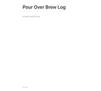 Pour Over Brew Log: A Quiet Ritual for Two