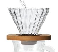 Pour Over Coffee Dripper, Glass Coffee Cone, Single Cup Coffee Dripper, Hand-brewed Coffee Filter, Coffee Dripper With Stand, Clear Glass Coffee Dripper, Pour Over Coffee Funnel, Coffee Filter Cup, Ma