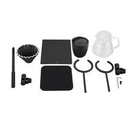 Pour Over Coffee Dripper Stand Set Estación profesional de preparación a mano de doble capa con de vidrio Taza de filtro de cerámica Taza de café negro para uso en la oficina en