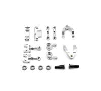 Pour WPL D12 1/10 Voiture Télécommandée Pièces Métalliques Mise À Niveau Supérieure Inférieure Coupelle Direction Bras Oscillant Hexagonal Jeu D'adaptateurs RC Recambios(Silver)