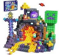 Pourbibi Bloques Magneticos Construccion Niños,150 Piezas Magneticas Niños,Juguetes Niños 3 Años,Piezas Construcciones Magneticas,Juguete Creativo Montessori para 3 4 5 6 7 8 9 10 Años