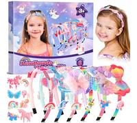 Pourbibi Kit de Diademas para Niñas, Kit Diademas Niña 4 5 6 7 8 9 Años, Unicornio Diadema Niña Manualidades, Regalos para Niñas Hacer Diademas DIY Juguetes 3-10 Años, Set de Accesorios para el Pelo