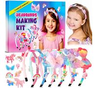 Pourbibi Kit de Diademas para Niñas, Kit Diademas Niña 4 5 6 7 8 9 Años, Unicornio Diadema Niña Manualidades, Regalos para Niñas Hacer Diademas DIY Juguetes 3-10 Años, Set de Accesorios para el Pelo