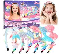 Pourbibi Kit de Diademas para Niñas, Sirena Diadema Niña Manualidades, Kit Diademas Niña 4 5 6 7 8 9 Años, Regalos para Niñas Hacer Diademas DIY Juguetes 3-10 Años, Set de Accesorios para el Pelo