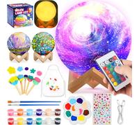 Pourbibi Manualidades Niños, Kit de Pintura Lámpara, Arte Kits de Nocturna de Luna 3D Espacial, Juegos y Juguetes de Pintura para Niños 6 7 8 9 10, Regalo Cumpleaños para Niñas 6 7 8 9 10 11 12 Años