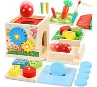 Pourbibi Montessori Juguete a partir de 1 año | Juguete de madera para habilidades motoras a partir de 1 año