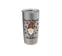 Poured Myself a Cup of Ambition Mug Coffee Gnome Drinking Vaso térmico de acero inoxidable de doble pared