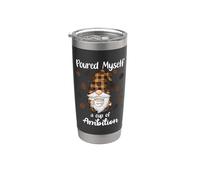 Poured Myself a Cup of Ambition Mug Gnome Drinking Coffee Vaso térmico de acero inoxidable de doble pared