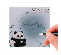 Pousquetas de notas adhesivas - Cartoon panda con bordes pegajosos | Super Sticking Power | GRAND PAD COLORUFE MEMO para oficina | Notas de servicio extraíbles Suministros en clase para una nota