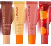 Pout Preserve Hydrating Peptide Lip Treatment,Shiny Lip Stain Tint,Pout Preserve Peptide Lip Treatment,Long Lasting Lip Gloss Plumping Lip Oil,Peptide Lip Treatment (4 pcs-Mix)