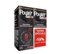 Pouxit Flash Loción spray Tratamiento antipiojos y liendres Actúa en 5 minutos Envase de 2 x 150 ml