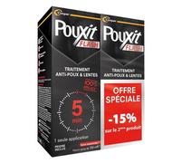 Pouxit Flash Loción spray Tratamiento antipiojos y liendres Actúa en 5 minutos Envase de 2 x 150 ml