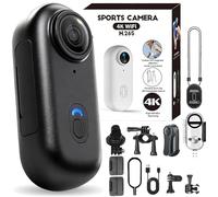 Pov Capture Pro 3.0, 2026 Nueva Cámara de Acción de Aventura Corporal Portátil Ultra Gran Angular de 170°, Cámara de Acción de Pulgar 4k con Audio, Visión Nocturna, 4k/1080p(Black-1080P,No card)