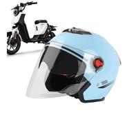 Povanjer Cascos de Moto,Cascos de Moto para Hombre - Cascos de Moto para Mujer | Cascos de Motocicleta 3/4 de Cara Abierta con Doble Visera para Hombres y Mujeres, Cascos de ciclomotor Scooter para