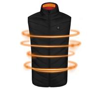 Povanjer Chaqueta térmica | Chaleco calefactado inteligente para hombre con 3 niveles de calefacción, sudadera con capucha de calentamiento rápido, chaqueta calefactora con protección contra