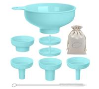 Povanjer Embudo de boca ancha grande, embudo versátil de boca ancha - Embudos para uso en cocina, embudo para conservas de cocina para uso alimentario con boquillas de diferentes tamaños, embudo para