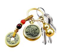 Povanjer Llavero de Buena Suerte, Llavero Feng Shui, Llavero de Calabaza Feng Shui del Zodiaco, Llavero con Monedas Feng Shui para Buena Suerte, Fortuna, longevidad, éxito, Decoraciones de Calabaza