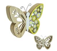 Povanjer Mariposa Hueca de Pascua, decoración de Mariposas de Madera | Figura de Mariposa de Mesa,Adorno de Tallado de Madera de Escritorio, artesanías de monarca de Animales de Pared de Granja,