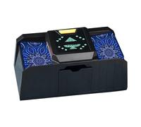 Povanjer Mezclador de Tarjetas, Mezclador de Tarjetas - Mezclador de Tarjetas Eléctrico de 2 etas,Mezclador de Tarjetas Automáticas, Mezclador de Poker Eléctrico con Pilas para Juego de Cartas,
