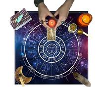 Povanjer Paño de Tarot - Mantel de Lectura de adivinación | Tela de Tarot portátil para Untar, Suministros Decorativos de brujería para Amantes de Las Cartas del Tarot