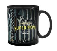 Povanjer Taza Negra del mecánico, Taza de la caja de herramientas del mecánico,Taza de cerámica negra divertida para el café | Taza de té de cerámica de gran capacidad para la cerveza, Whi, agua, la