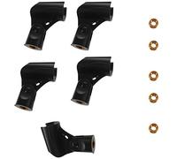 Povhhee Soporte universal para micrófono con conector 5/8, adaptador 3/8, color negro (5 unidades)