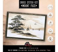 Povitrulya 'Mount Fuji', paisaje japonés. Kit de punto de cruz para decoración del hogar, 11 x 7.1 pulgadas