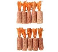 Povkufii 10pcs hámster maíz mazorca de mazorca de Zanahoria en Forma de Zanahoria molienda de mazorca de maíz de maíz de Conejo para hámster Conejillo (Tamaño Naranja l de tamaño)