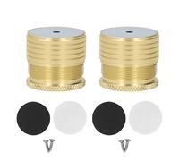Povkufii 2 Pcs Furniture Riser 23-37mm Adjustable 50-500kg Load Bearing Aluminum Alloy Bed Sofa Table Riser Support Leg Adjustable Height Just Rotate The Base (Bright Gold)