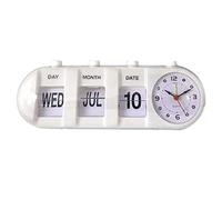 POVVFRTY Reloj Despertador con Calendario Digital, Reloj for Demencia, Calendario eléctrico, Reloj Despertador de Escritorio for visión con Problemas de visión extragrandes/131(Color:White)