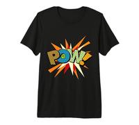 Pow - Cómic Colorido con diseño de superhéroes Pop Art Divertido Camiseta Premium