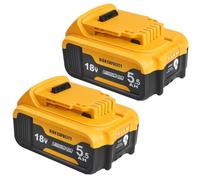 Powarobor 2X 18V 5,5 Ah DCB184 Batería de Iones de Litio de Repuesto para Herramientas eléctricas Dewalt 18 V XR, Compatible con DCB180, DCB182, DCB183, DCB200 y DCB201.