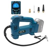 Powarobor Compresor De Batería Inalámbrico Compatible Makita 18V Batería | -10,34 bar (150 PSI), luz LED,apagado automático,bomba portátil para coche,moto y bicicleta (sin batería)