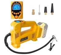 Powarobor Inflador de neumáticos inalámbrico para batería Dewalt de 18 V, bomba de neumáticos de mano de 150 PSI con manómetro digital y luz LED para coches, motocicletas, bicicletas, pelotas (solo