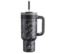 POWCAN Vaso de café de camuflaje con asa, pajita 2 en 1 y tapa para beber, a prueba de fugas, apta para lavavajillas, mantiene el frío durante 34 horas (Shadow Camo)