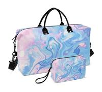 Powder Blue Dreams - Bolsa de viaje para artículos personales, bolsa de fin de semana con bolsa de aseo para viajes en avión, juego de 2 piezas, Sueños azul polvoriento, 1 size