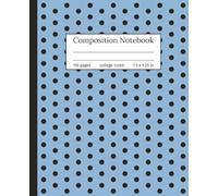 Powder Blue with Black Polka Dots Composition Notebook: College Ruled, Classic Journal for Students and Women for Class Notes and Personal Writing, 7.5" x 9.25", 110 Pages