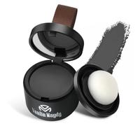 Powder Instantly - Corrector de raíz de cabello resistente al viento y sudor, con espejo y soplo (negro natural)