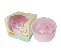Powder Puff Container, Refillable Body Jar, Soft Sponge Applicator Box for Daily and Travel Use, Storage Holder Face Underarms Shoulders Bedroom Vanity Blue, Pink