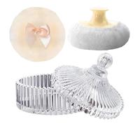 Powder Puff - Large Soft Washable Makeup Applicator, Dusting Powder Jar with Protective Case for Face Beauty Setting Wet Dry Cosmetics, Ideal for Travel Gift Use