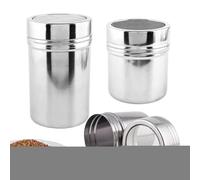 Powder Sugar Shaker, Powdered Sugar Duster Baking, 3 Pieces Stainless Steel Container Kitchen Cooking Equipment for Tea Cake Bread Pastry Pancakes Coffee, multicolor