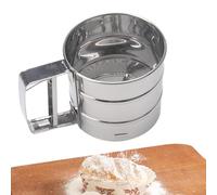 Powdered Sugar Sifter, Reutilizable Hand Sifter15,5 x 9,5 cm, 6,1 x 3,74 pulgadas, Stainless Steel Powder Sifters, Portable Flour Shaker, Restaurantes & Cafes, & Easy to Use Baking Tool