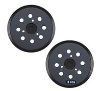 Poweka 743081-8 - Almohadilla de respaldo para lijas para lijadora orbital Makita Random de 5 pulgadas de diámetro con 8 agujeros redondos (2 unidades)