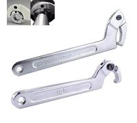 Poweka C Llave de Gancho Ajustable Llave, 3/4-2" (19-51mm), 2-4 3/4" (51-121mm) Juego de Llaves para Apretar Collares, Contratuercas y Tuercas Laterales en Rodamientos